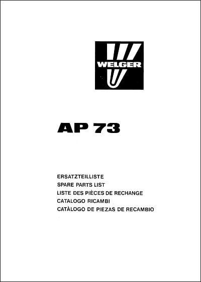 Welger 73 Parts Manual