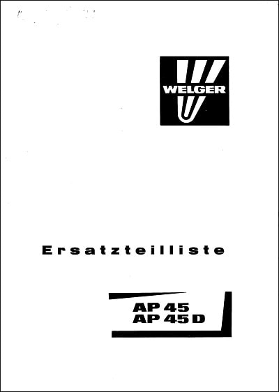 Welger AP 45 Parts Manual