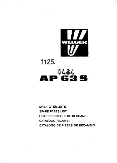Welger AP 63S Parts Manual