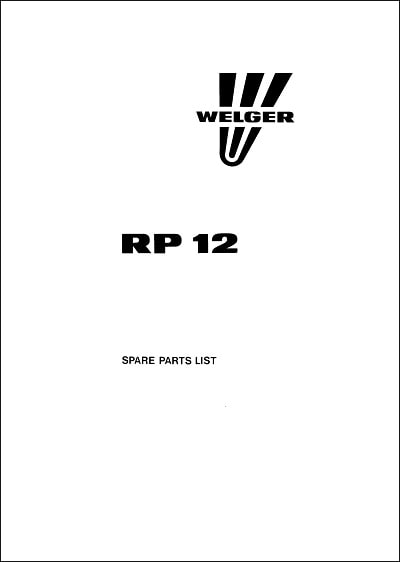 Welger RP12 Parts Manual