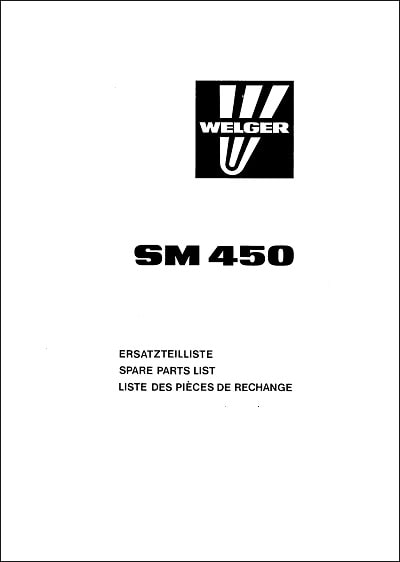 Welger SM450 Parts Manual