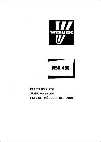 Welger WSA450 Parts Manual
