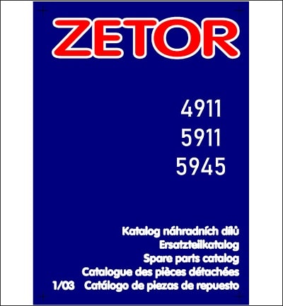 Zetor 4911 5911 5945 spare parts catalog