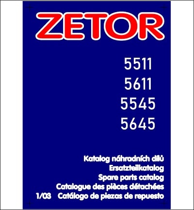 Zetor 5511 5611 5545 5645 spare parts catalog