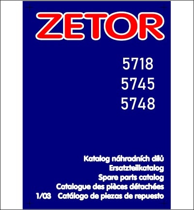 Zetor 5718 5745 5748 spare parts catalog