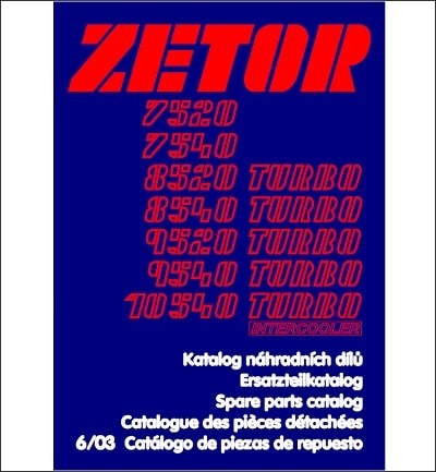 Zetor 9520 9540 10540 spare parts catalog