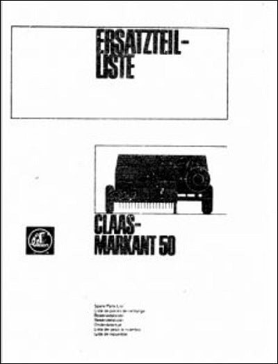 Claas Markant 50 Parts Manual