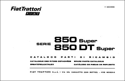 Fiat 850 Super DT Parts Manual