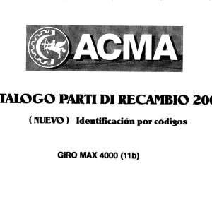 Acma Giro Max 4000 2008 Parts Manual