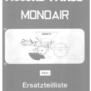 Accord Monoair 8801 Parts Manual
