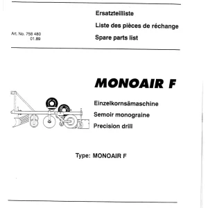 Accord Monoair F Parts Manual
