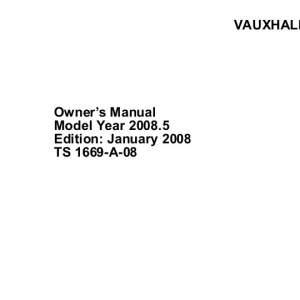 Opel Agila 2008 Operators Manual