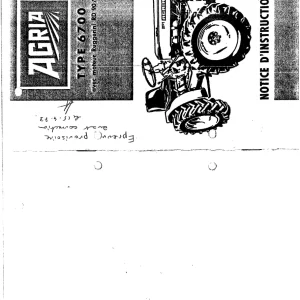 Agri a 6700 Fr Operators Manual