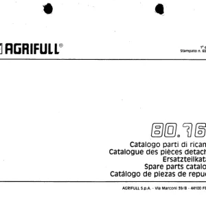 Agrifull 80.76E Parts Manual