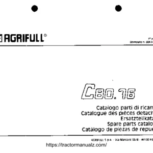 Agrifull C80 76 Parts Manual