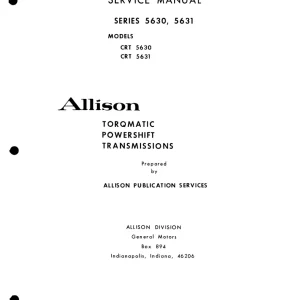 Allison 5630 5631 Powershift Service Manual