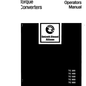 Allison Tc 300, 400, 500, 800 900 Operators Manual