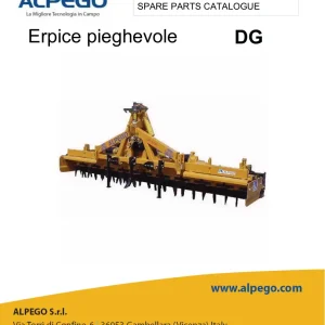 Alpego Dg Erpice Pieghevole Parts Manual