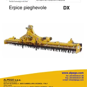 Alpego Dx Erpice Pieghevole Parts Manual