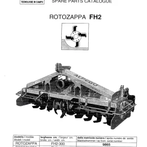 Alpego Fh2 Rotozappa Parts Manual