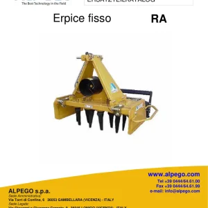 Alpego Ra Erpice Fisso Parts Manual