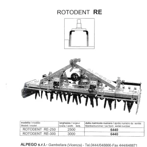 Alpego Re Rotodent Parts Manual