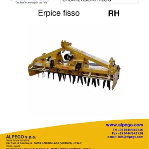 Alpego Rh Erpice Fisso Parts Manual