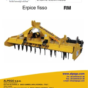 Alpego Rm Erpice Fisso Parts Manual