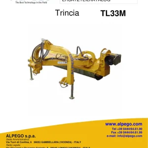 Alpego Tl33M Trincia Parts Manual
