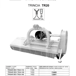 Alpego Tr20 Trincia Parts Manual