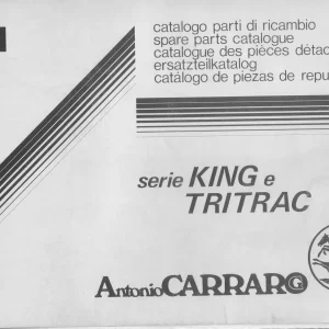 Antonio Carraro King E Tritrac Parts Manual