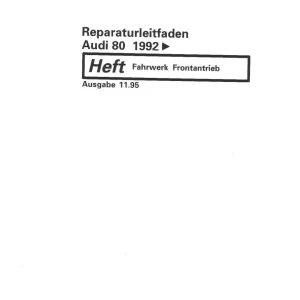 Audi 80 1992 Service Manual