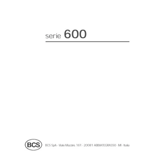 BCS 601 602 604 Parts Manual