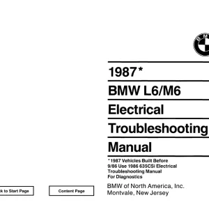 BMW L6 M6 1987 Service Manual