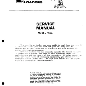 Agri Barko 160A Service Manual