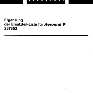 Becker Aeromat P Parts Manual