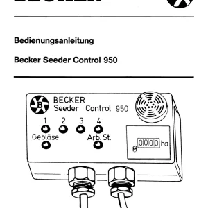 Becker Seedcontroll 950 Parts Manual