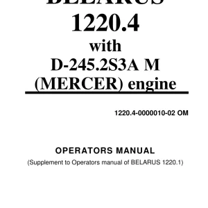 Belarus 1220.4 Mercer Operators Manual