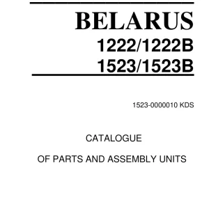 Belarus 1222 1222B 1523 1523B 2009 Parts Manual