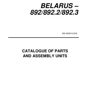Belarus 892 892.2 892.3 2014 Parts Manual