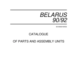 Belarus 9092 2008 Parts Manual