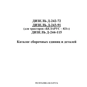 Belarus D 243 821 K Parts Manual