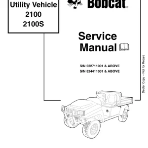 Bobcat 2100 Sms Sm 5 09 Service Manual