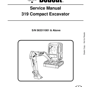 Bobcat 319 Sms Sm 2 06 Service Manual