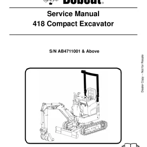 Bobcat 418 Sms Sm 10 10 Service Manual