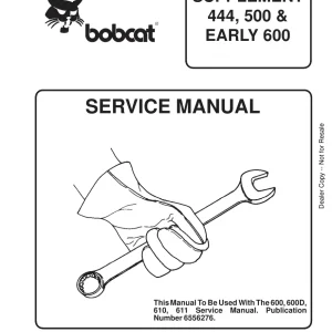 Bobcat 444 500 600 Sms Sm 3 87 Service Manual