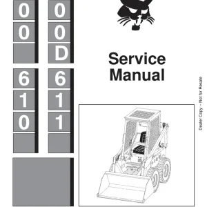Bobcat 610 611 Sms Sm 6 87 Service Manual