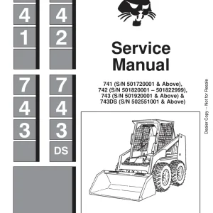 Bobcat 741 742 743 743Ds Sms Sm 4 88 Service Manual