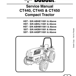 Bobcat Ct440 Ct445 Ct450 Sms Sm 12 09 Service Manual