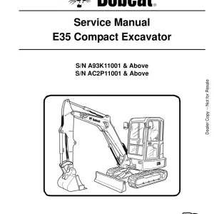 Bobcat E35 Sms Sm 2 11 Service Manual